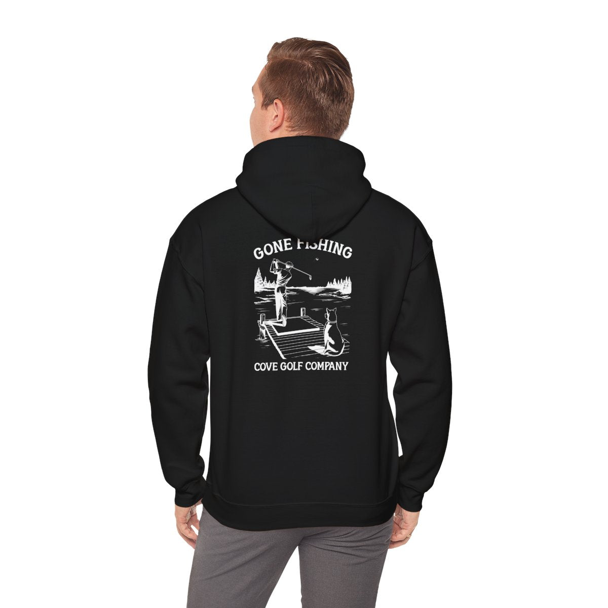 Gone Fishing Hoodie - Black