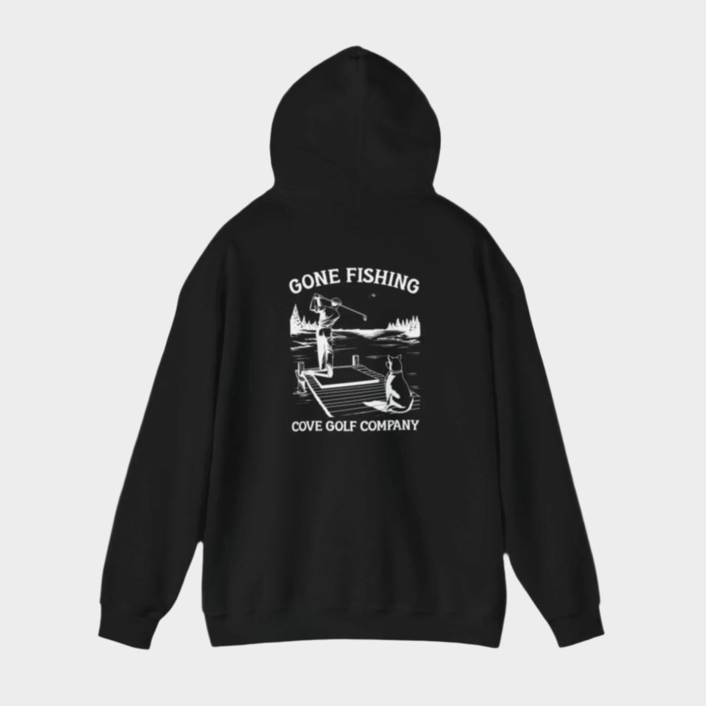 Gone Fishing Hoodie - Black